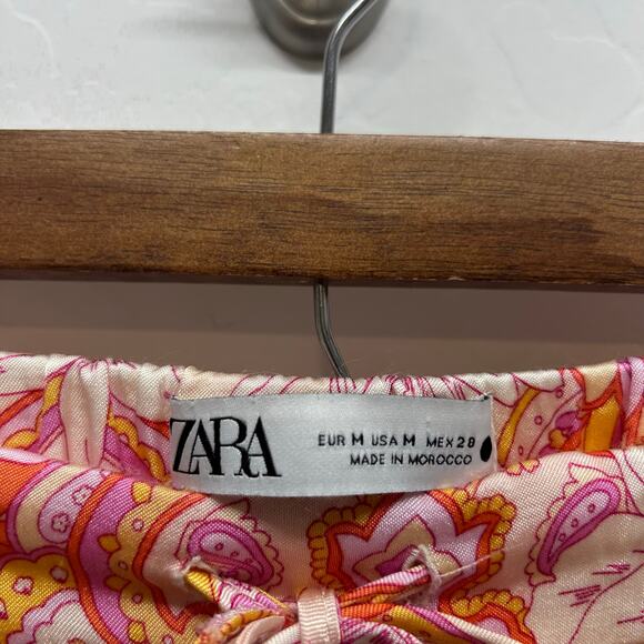 Zara The Sasha Floral Paisley Satin Pant Size M - Picture 5 of 8